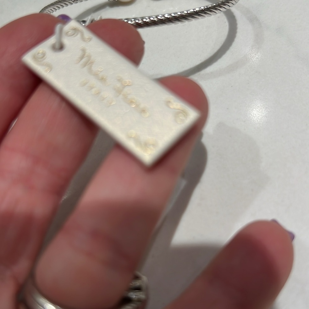 Sterling, silver and pearl bracelet with Crystal diamonds. Beautiful. - Picture 2 of 12
